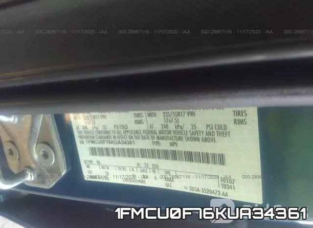 1FMCU0F76KUA34361 фото 10