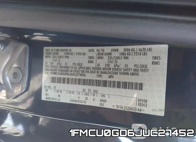 1FMCU0GD6JUC27452 фото 10