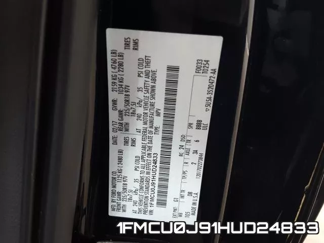 1FMCU0J91HUD24833 фото 2