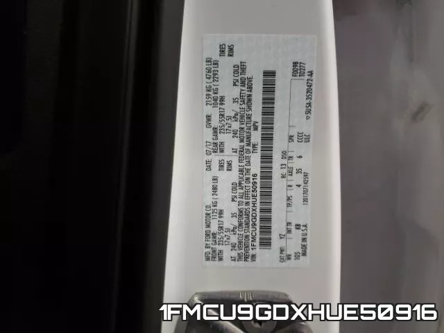 1FMCU9GDXHUE50916 фото 2