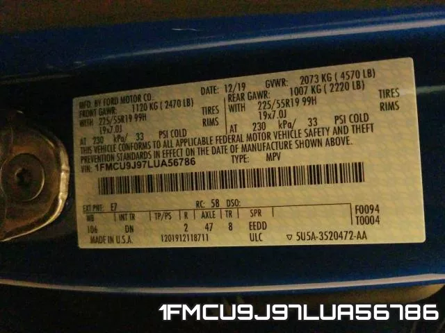 1FMCU9J97LUA56786 фото 2