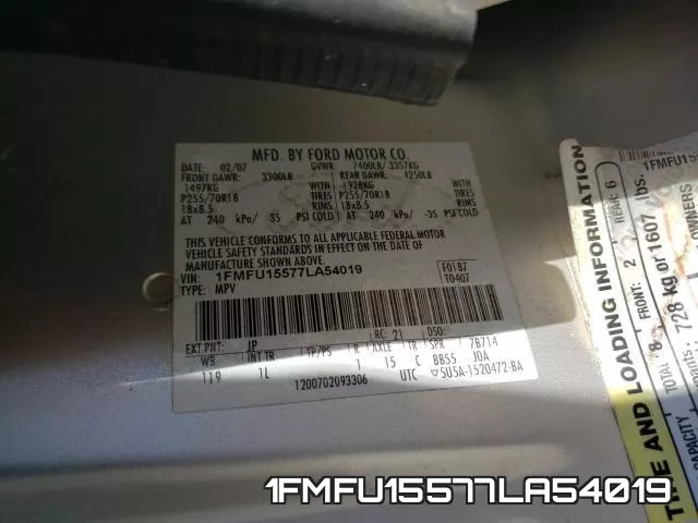 1FMFU15577LA54019 фото 2
