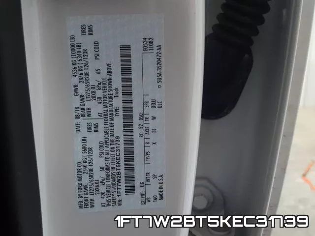 1FT7W2BT5KEC31739 фото 2