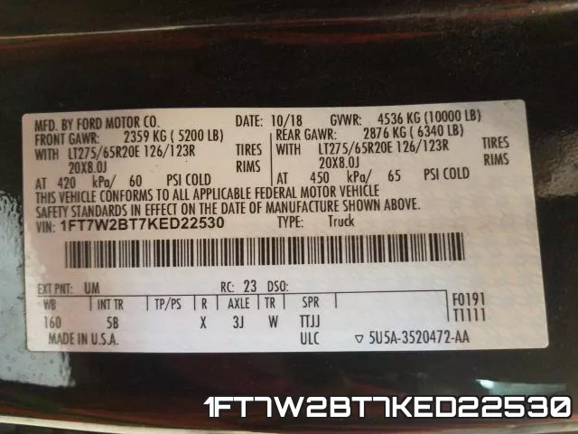 1FT7W2BT7KED22530 фото 2