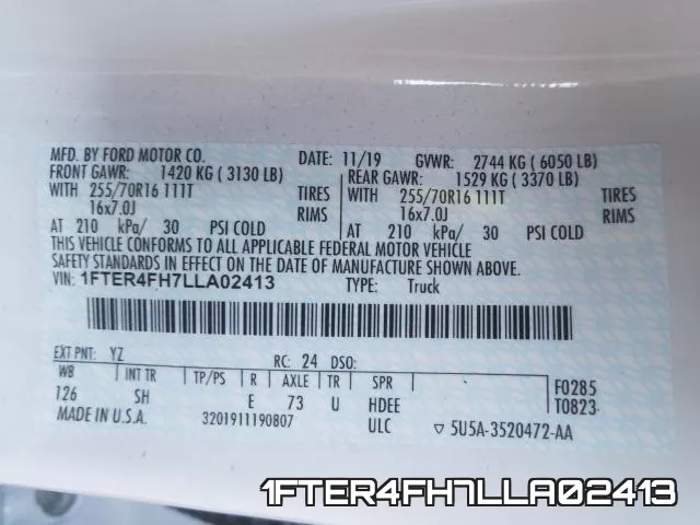 1FTER4FH7LLA02413 фото 2