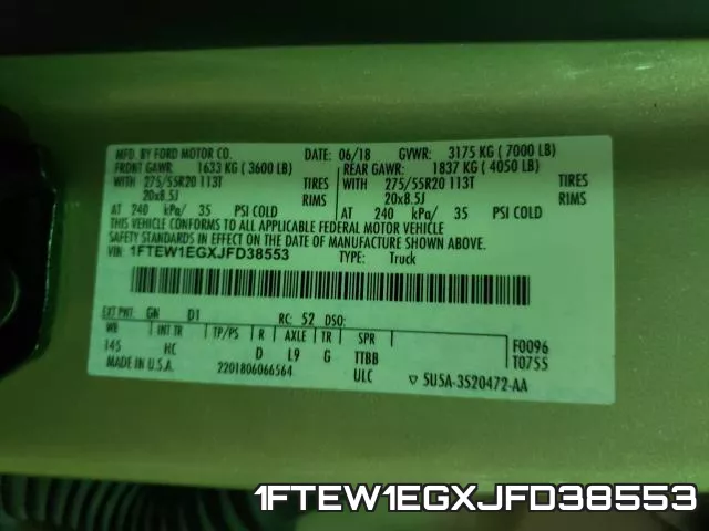 1FTEW1EGXJFD38553 фото 2