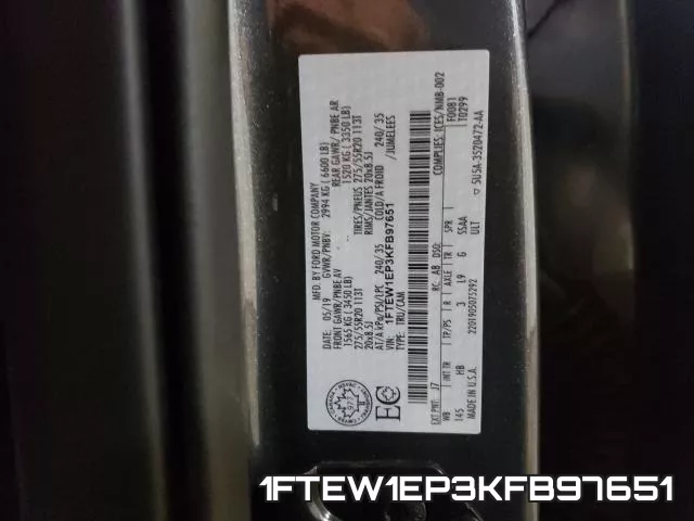 1FTEW1EP3KFB97651 фото 2