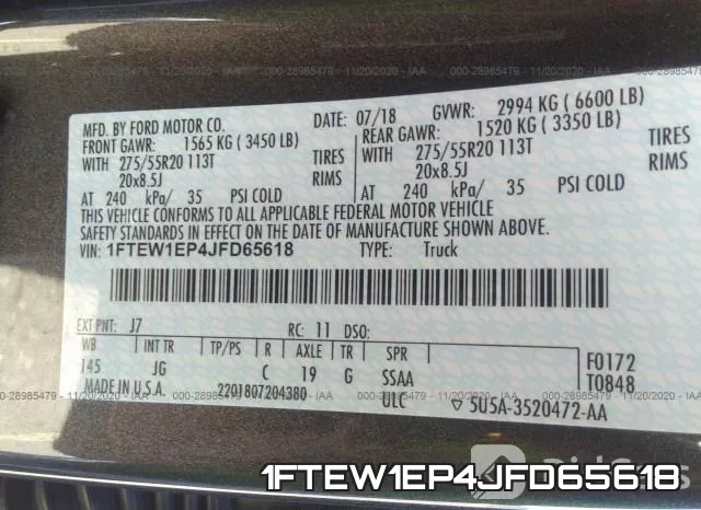 1FTEW1EP4JFD65618 фото 10