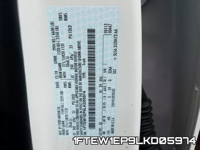 1FTEW1EP9LKD05974 фото 2