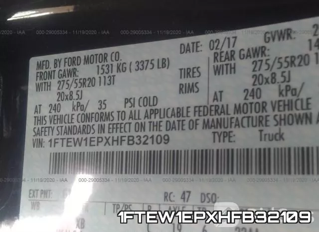1FTEW1EPXHFB32109 фото 10