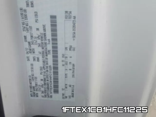 1FTEX1C81HFC11225 фото 2