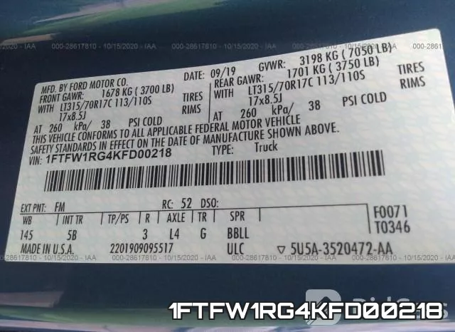 1FTFW1RG4KFD00218 фото 10
