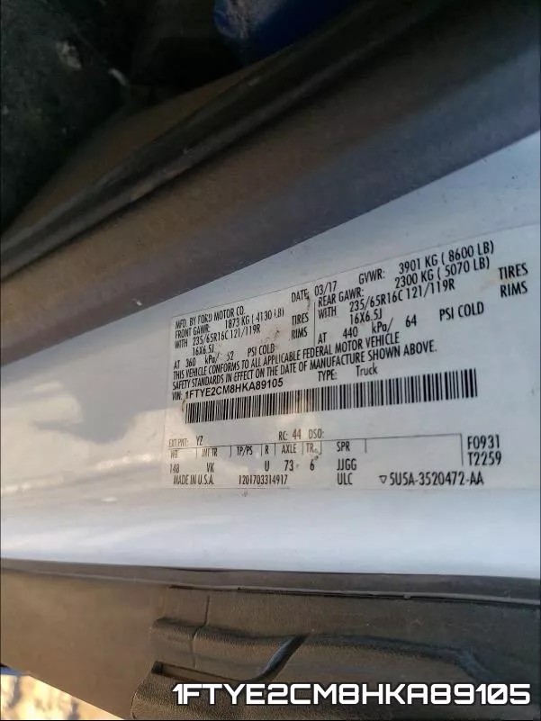 1FTYE2CM8HKA89105 фото 2