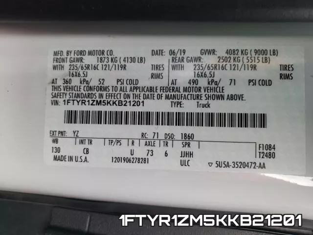 1FTYR1ZM5KKB21201 фото 2