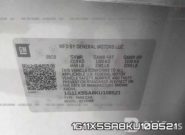 1G11X5SA8KU108521 фото 10