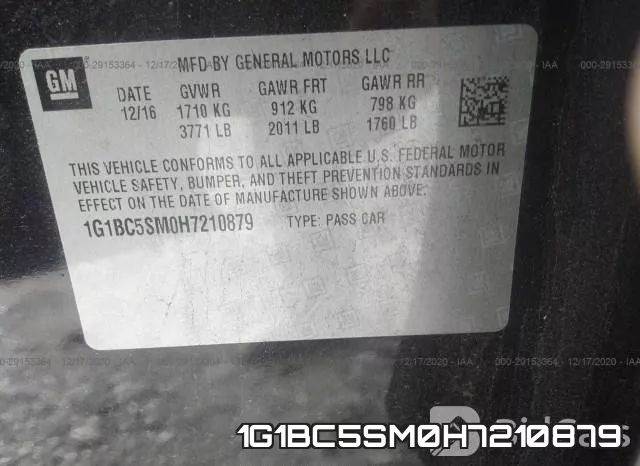 1G1BC5SM0H7210879 фото 10