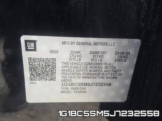 1G1BC5SM5J7232558 фото 2