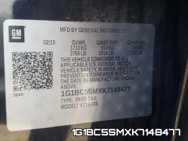 1G1BC5SMXK7148477 фото 2
