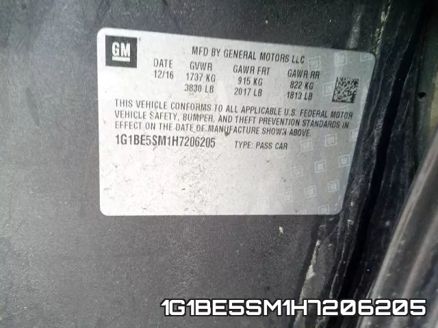 1G1BE5SM1H7206205 фото 2