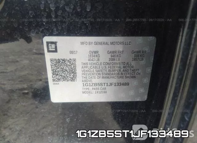 1G1ZB5ST1JF133489 фото 9