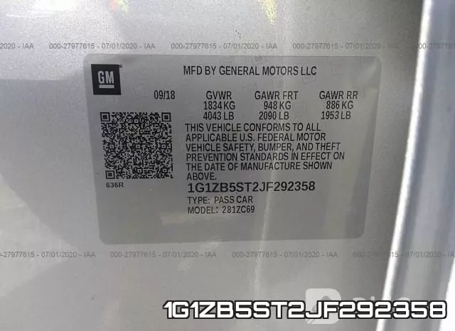 1G1ZB5ST2JF292358 фото 9