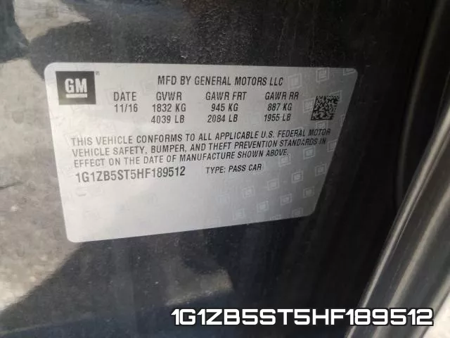 1G1ZB5ST5HF189512 фото 2