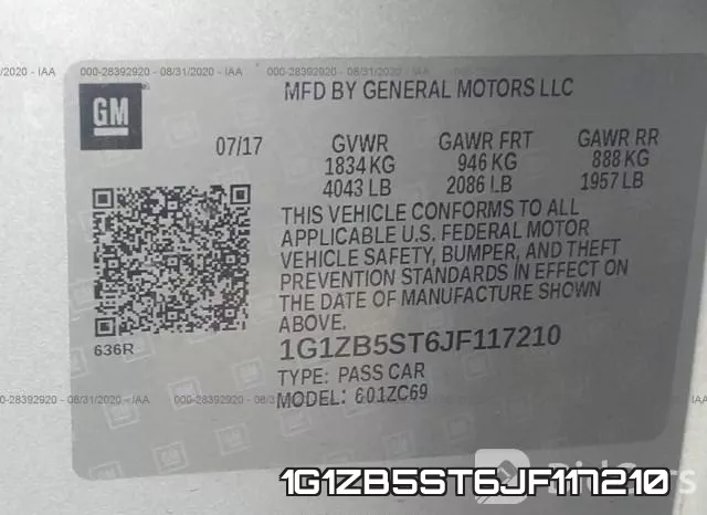 1G1ZB5ST6JF117210 фото 10