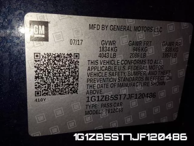 1G1ZB5ST7JF120486 фото 2