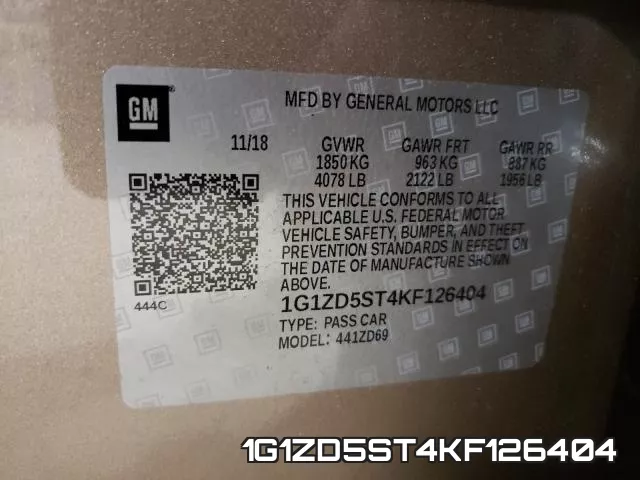 1G1ZD5ST4KF126404 фото 2