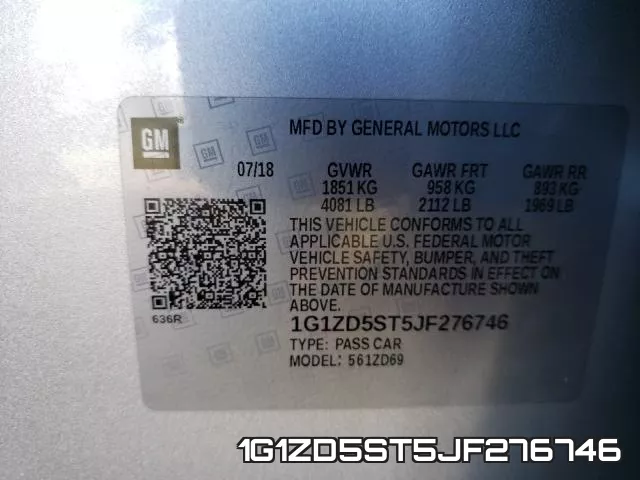 1G1ZD5ST5JF276746 фото 2