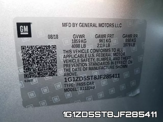 1G1ZD5ST8JF285411 фото 2