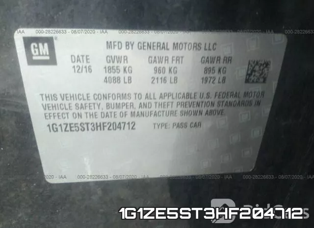 1G1ZE5ST3HF204712 фото 9