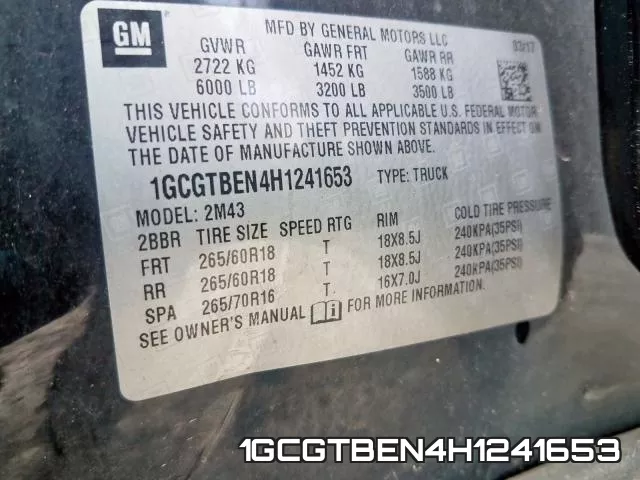 1GCGTBEN4H1241653 фото 2