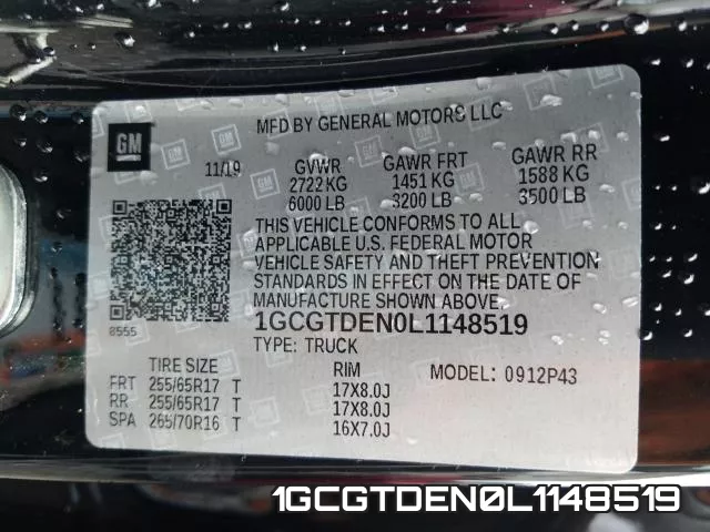 1GCGTDEN0L1148519 фото 2