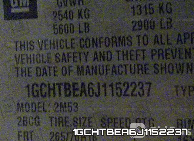 1GCHTBEA6J1152237 фото 9