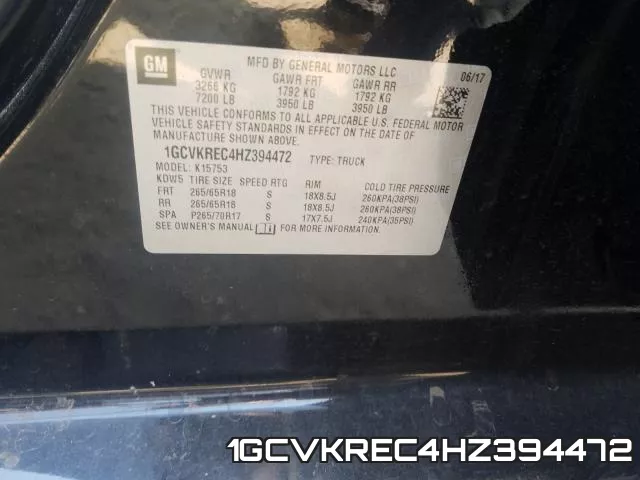 1GCVKREC4HZ394472 фото 2