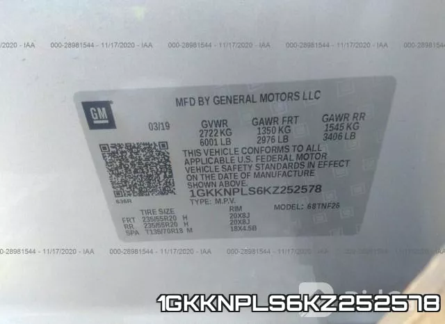 1GKKNPLS6KZ252578 фото 10