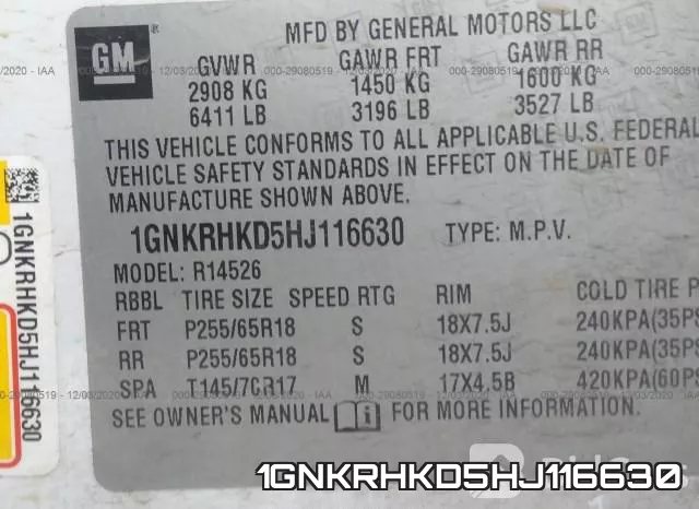1GNKRHKD5HJ116630 фото 8
