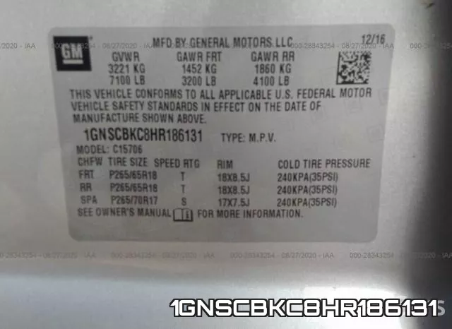 1GNSCBKC8HR186131 фото 10