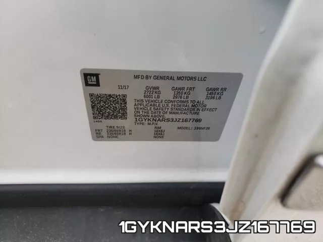 1GYKNARS3JZ167769 фото 2