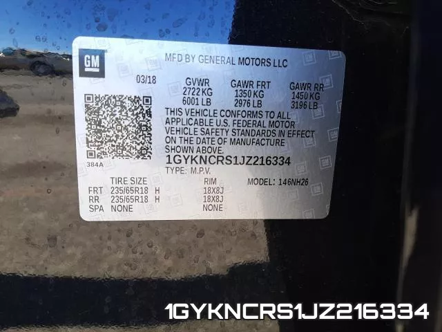 1GYKNCRS1JZ216334 фото 2