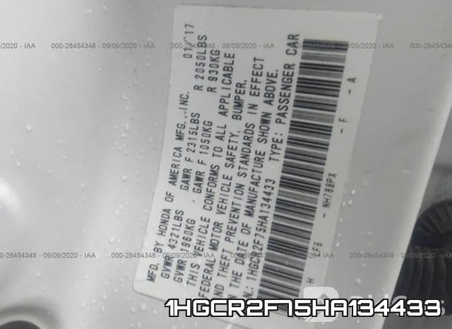 1HGCR2F75HA134433 фото 10