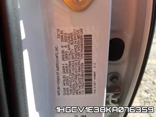 1HGCV1E38KA076359 фото 2