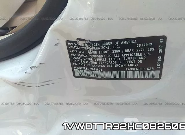 1VWDT7A32HC082606 фото 9