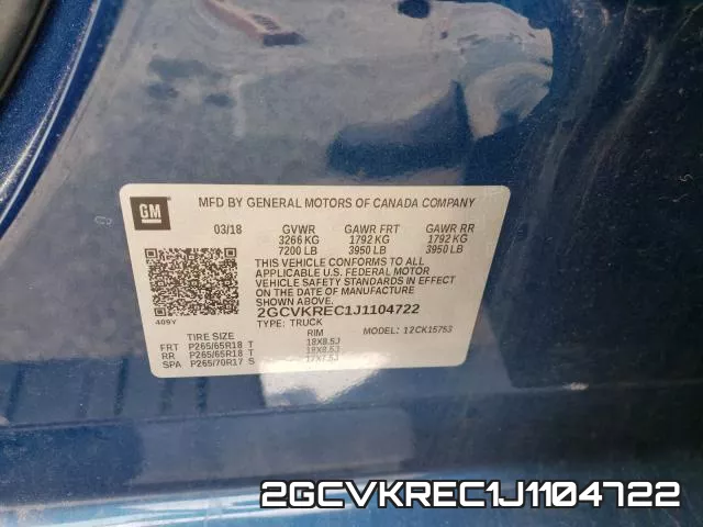 2GCVKREC1J1104722 фото 2