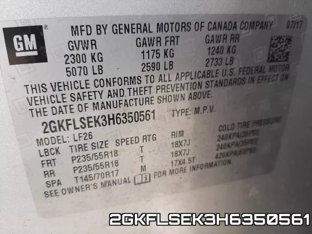 2GKFLSEK3H6350561 фото 2
