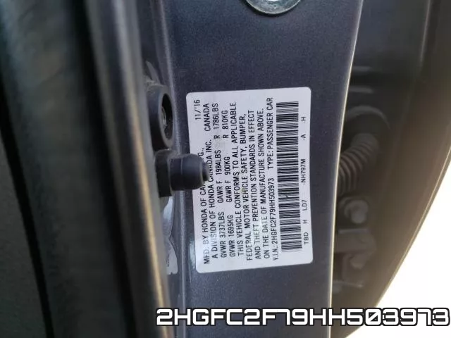 2HGFC2F79HH503973 фото 2