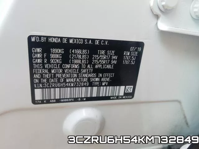 3CZRU6H54KM732849 фото 2