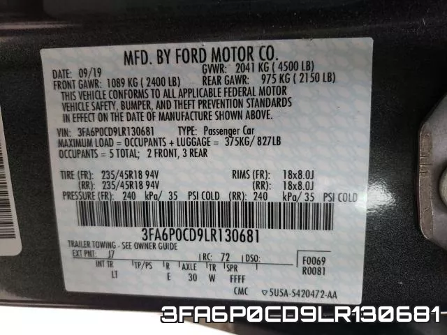 3FA6P0CD9LR130681 фото 2