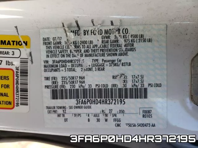 3FA6P0HD4HR372195 фото 2